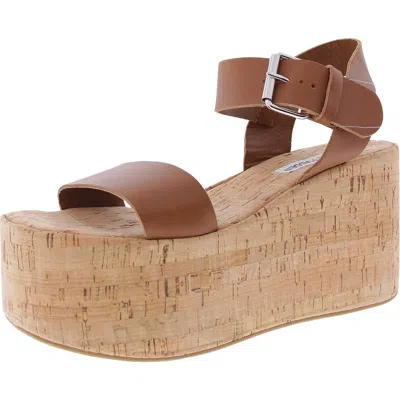 Steve Madden Caspian Womens Cork Leather Platform Sandals In Multi