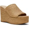 Steve Madden Cassi Platform Wedge Slide Sandal In Beige
