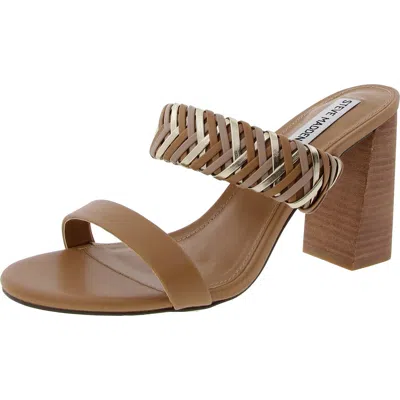 Steve Madden Cathy Womens Braided Faux Leather Block Heel In Pink