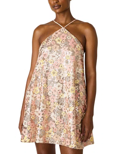 Steve Madden Catiana Sequin Floral Minidress In Neutral