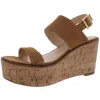 Steve Madden Caytln Womens Suede Cork Wedge Sandals