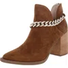 Steve Madden Cedar Womens Chain Ankle Boots In Brown