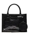 Steve Madden Celene Clear Box Tote With Denim In Black