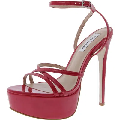 Steve Madden Celia Womens Strappy Patent Platform Sandals In Multi