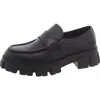 Steve Madden Centro Mens Leather Lugged Sole Loafers In Black