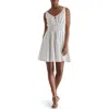 Steve Madden Channeled Waist Cotton Poplin Minidress In Antique