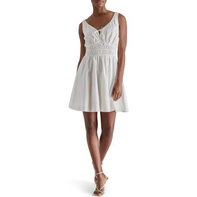 Steve Madden Channeled Waist Cotton Poplin Minidress In Antique