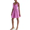Steve Madden Channeled Waist Cotton Poplin Minidress In Berry