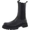 Steve Madden Char Womens Leather Lug Sole Mid-calf Boots In Black