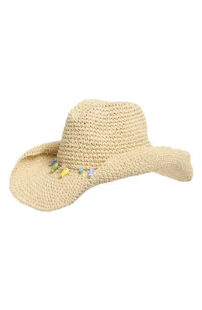 Steve Madden Charm Band Straw Cowboy Hat In Brown