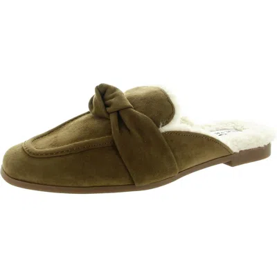 Steve Madden Chart Womens Suede Slip On Mules In Green