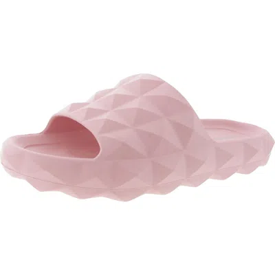 Steve Madden Check Womens Textured Rubber Slide Sandals In Pink