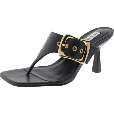 Steve Madden Chelle Womens Adjustable Faux Leather Heels In Black