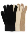 Steve Madden Chenille Magic Gloves, 3-pack In Black