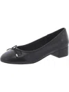 Steve Madden Cherish Womens Leather Slip On Loafer Heels In Black