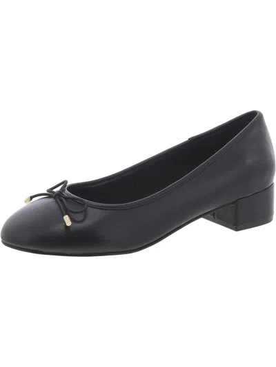 Steve Madden Cherish Womens Leather Slip On Loafer Heels In Black