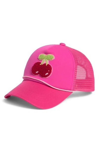 Steve Madden Cherry Patch Adjustable Trucker Hat In Pink