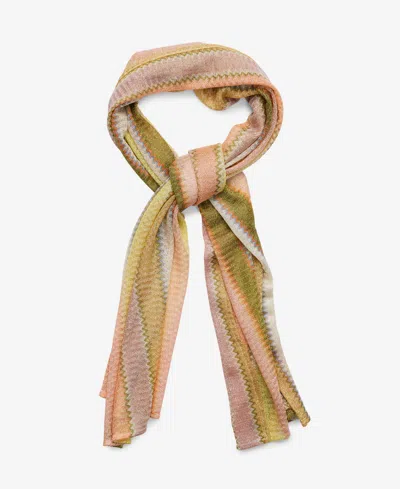 Steve Madden Chevron Shimmer Pattern Oblong Scarf In Ivory Multi