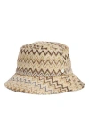 Steve Madden Chevron Straw Bucket Hat
