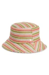 Steve Madden Chevron Straw Bucket Hat