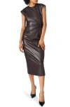 Steve Madden Chiara Faux Leather Midi Dress In Animal Print