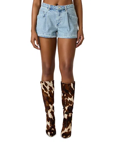 Steve Madden Cici Cuff Denim Short In Blue