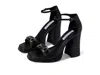 Steve Madden Cienna Sandal Women's Black Leather Block Heel Ankle Strap Jobb1389 In Black