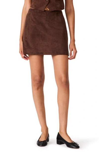 Steve Madden Cindi Faux Suede Miniskirt In Brown