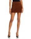 Steve Madden Cindi Faux Suede Miniskirt In Brown