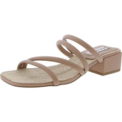 Steve Madden Citizen Womens Woven Faux Leather Block Heel In Natural