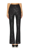 Steve Madden Citrine Sequin High Waist Flare Leg Pants In Black