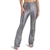 Steve Madden Citrine Sequin High Waist Flare Leg Pants In Silver Grey