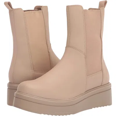 Steve Madden Clarisa Chelsea Boots Sand Leather Platform Jzz1114 In Neutral