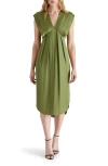 Steve Madden Clarissa Satin Midi Dress In Burnt Olive