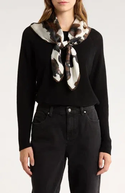 Steve Madden Classic Animal Print Satin Square Scarf In Gray