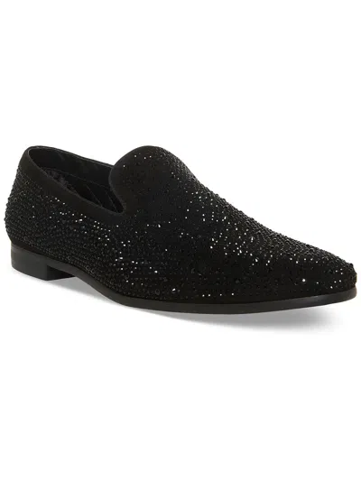 Steve Madden Men's Caviar Rhinestone Smoking Slipper In Black