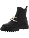 Steve Madden Cleo Womens Leather Platforms Ankle Boots In Black