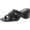 STEVE MADDEN CLOVER WOMENS PADDED INSOLE LEATHER BLOCK HEEL