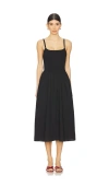 Steve Madden Codie Smocked Bodice Sundress In Black