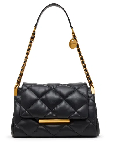 Steve Madden Colette Quilted Small Shoulder Handbag In Black