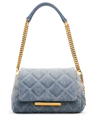 Steve Madden Colette Quilted Small Shoulder Handbag In Blue