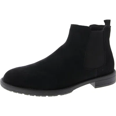 Steve Madden Colley Mens Suede Slip On Chelsea Boots In Black
