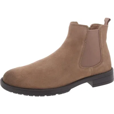 Steve Madden Colley Mens Suede Slip On Chelsea Boots In Brown
