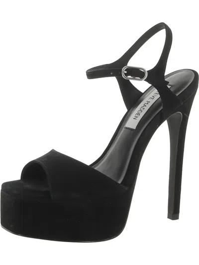 Steve Madden Women's Cologne Two-piece Platform Dress Sandals In Black Suede