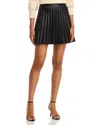 Steve Madden Come Correct Faux Leather Pleated Skirt In Black