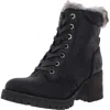 Steve Madden Comfort Womens Faux Leather Block Heel Winter Boots In Black
