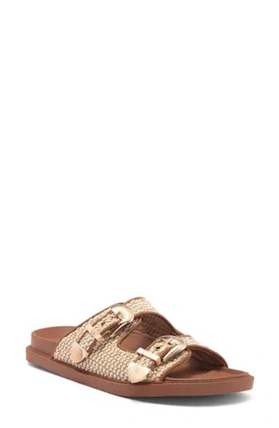Steve Madden Connely Buckle Slide Sandal In Brown Multi
