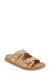 Steve Madden Connely Buckle Slide Sandal In Raffia