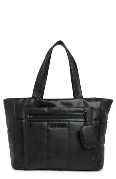 Steve Madden Conni Quilted Tote Bag In Black/black