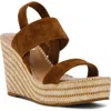 Steve Madden Contessa Espadrille Platform Wedge Sandal In Chestnut Suede